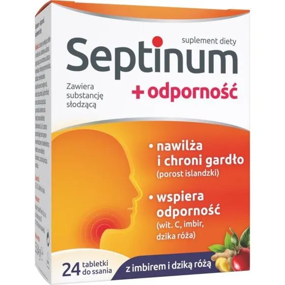 Septinum + odporność: tabletki do ssania z porostem islandzkim, 24 szt.