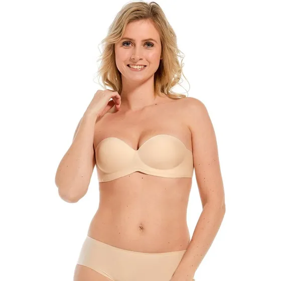 Magic Bodyfashion Biustonosz Push-Up Bez Pleców Wing Bra beige