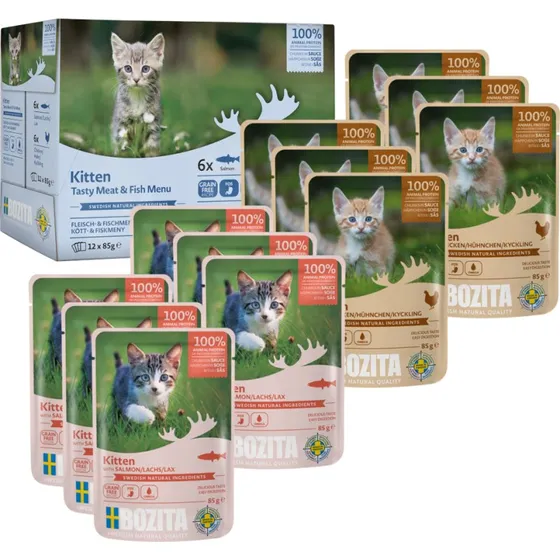 Bozita Kitten Kawałki w sosie Mix, 12 x 85 g