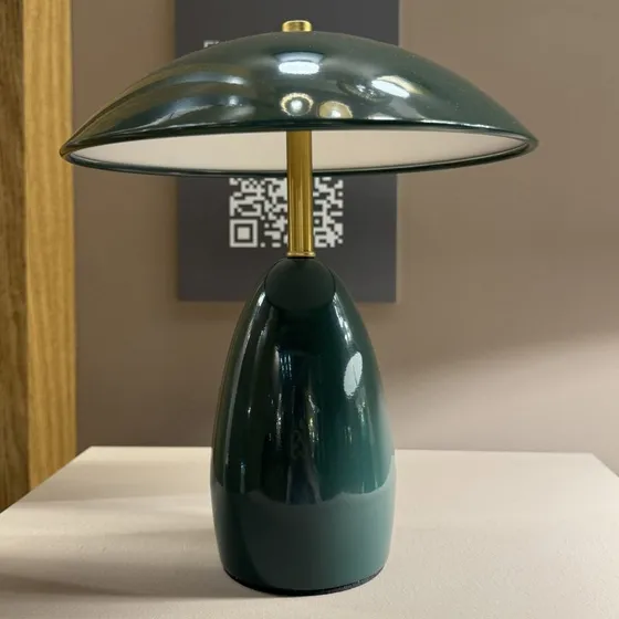 Elstead Poppy Lampa stołowa LED na akumulator, zielona, 27 cm
