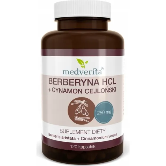 Medverita Berberyna HCL + Cynamon Cejloński 250/100mg 120 kaps