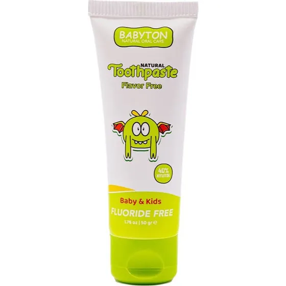 Babyton Naturalna pasta do zbw bez fluoru 50g bezsmakowa