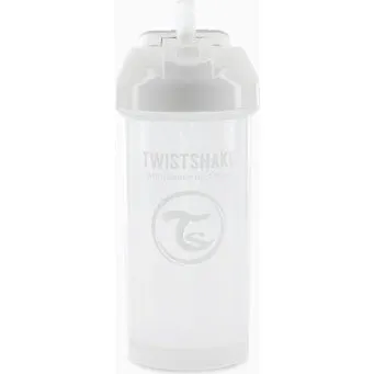 Twistshake Butelka ze Somk 360ml Biaa Pastelowa