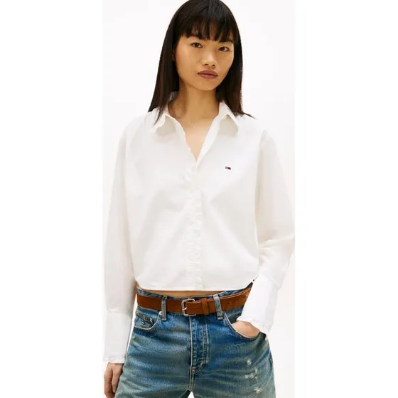 Tommy Jeans Bluzka z Falbanami beige