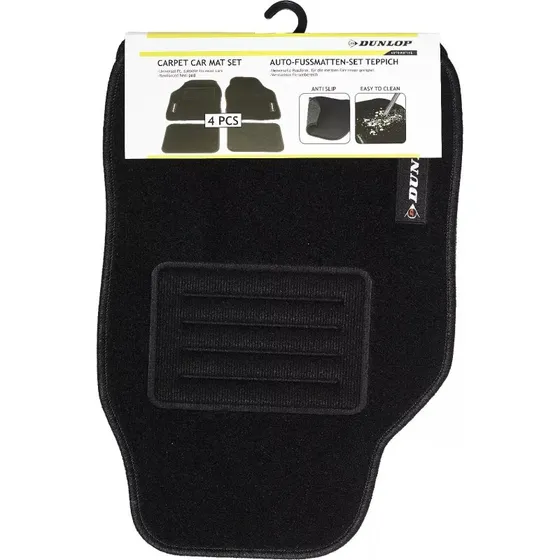 Dunlop Dywaniki Samochodowe Welurowe Antypolizgowe x4 Czarny