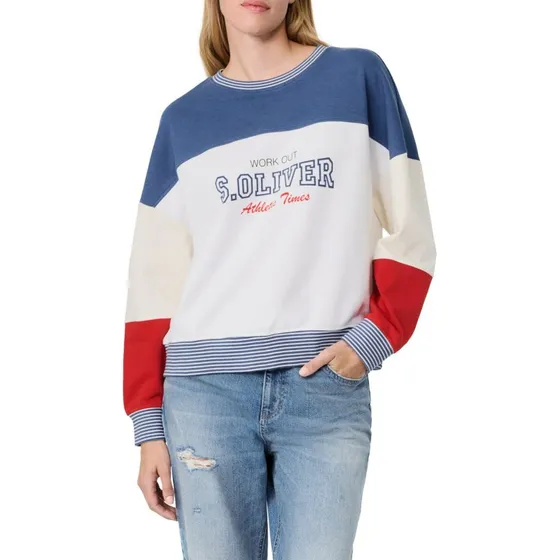 s.Oliver Bluza w bloki kolorystyczne z logo - Vintage Collection