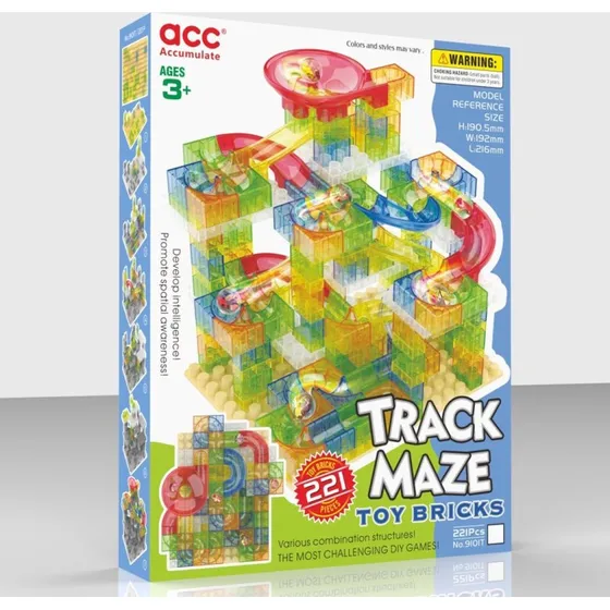 Mega Tor Kulka 221El Zestaw klockw labiryntu z kulkami