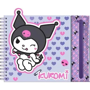 Kids Euroswan Zestaw Kreatywny Kuromi z 6 Kredek, Naklejkami i Zeszytem