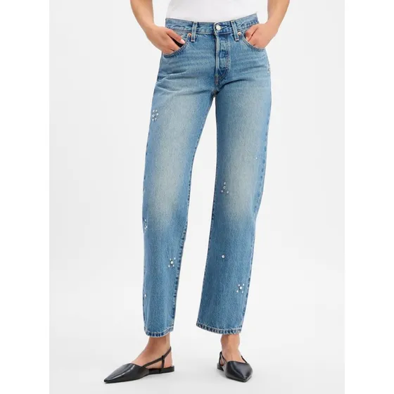 Levi's® Jeansy Straight 501® ’90s z Kamyczkami Ozdobnymi, Niebieskie
