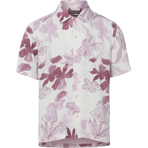 Marc O'Polo Koszula Lniana Męska Regular Fit W Kwiaty Lila XXL
