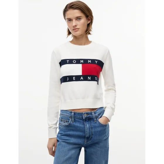 Tommy Jeans Sweter z Bawełny Biały M