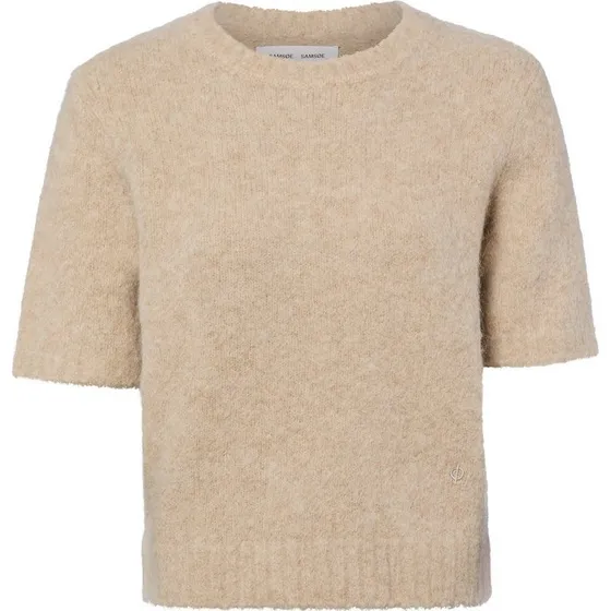 Samsøe Samsøe Dzianinowa Koszulka Sajeanne z Alpaki, Beige
