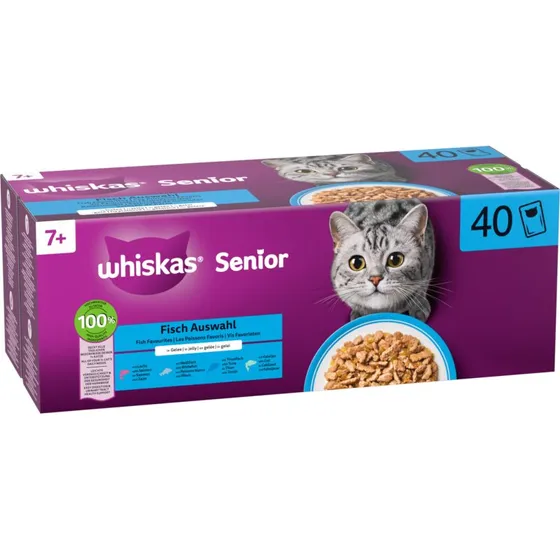 Whiskas 7+ Senior Ryba w galarecie, 40 x 85 g