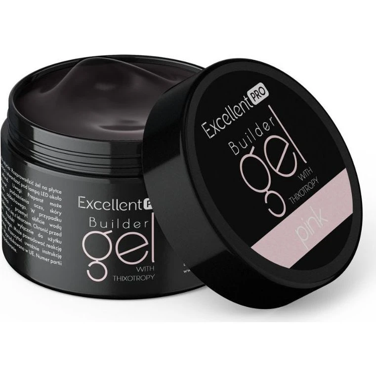 Excellent PRO Builder Gel With Thixotropy Pink Clear 15g