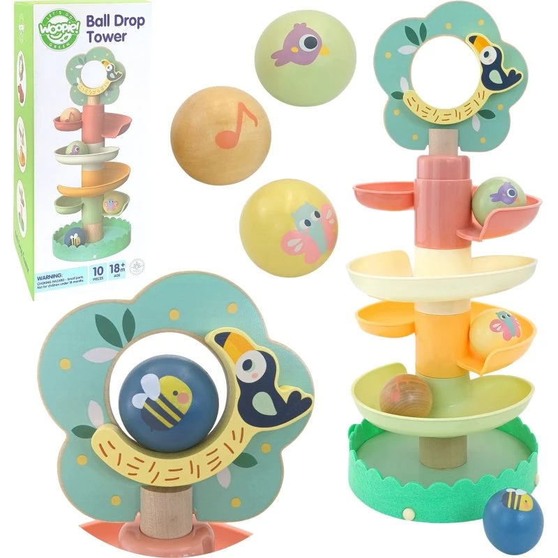 WOOPIE GREEN Drewniany Kulodrom 6 el. Sensoryczny