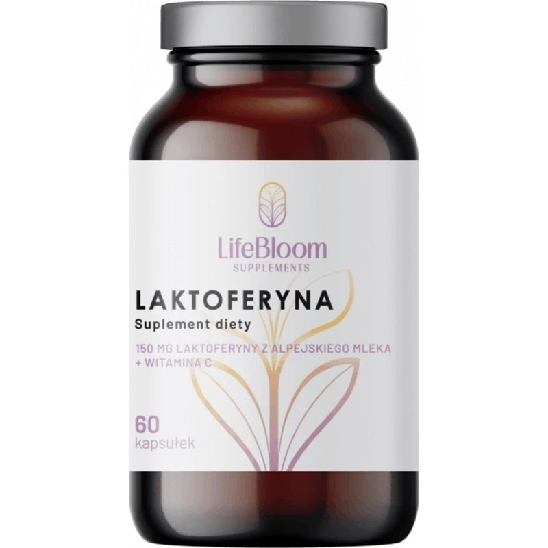 LifeBloom Laktoferyna 150mg VLF-1 + Witamina C, 60 kapsułek