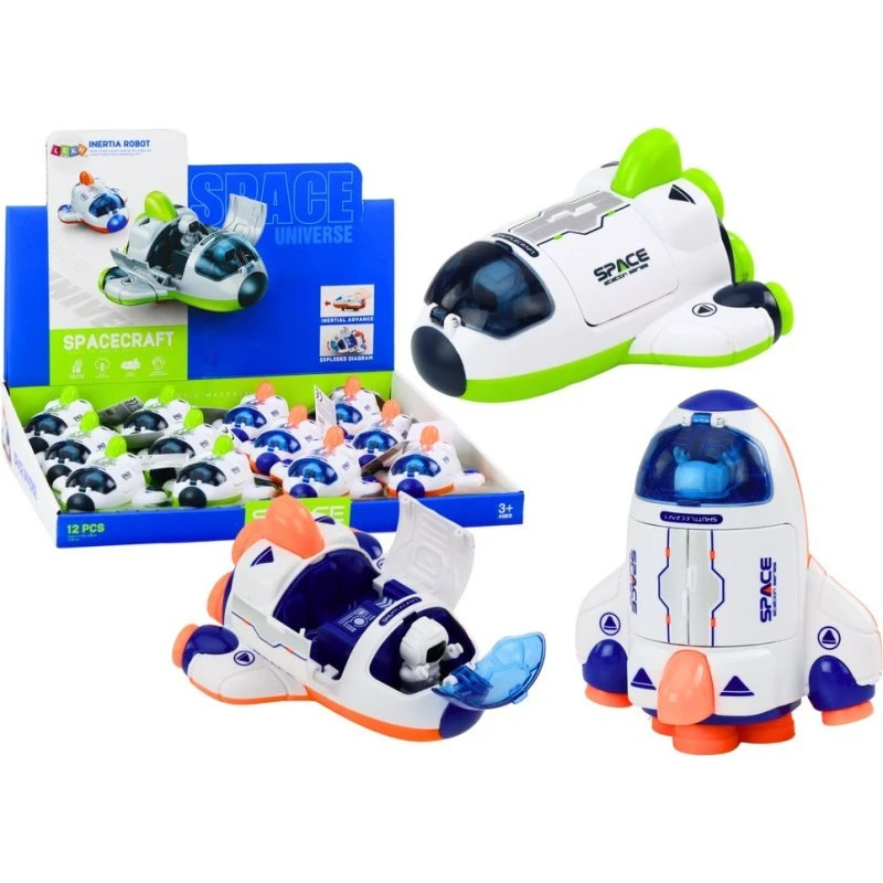 LeanToys Statek kosmiczny z otwieranym kokpitem - zielony/pomarańczowy