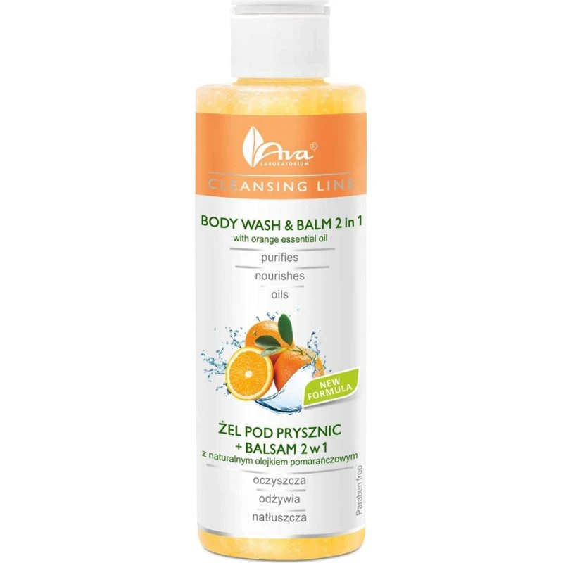 Ava Laboratorium Żel pod prysznic + balsam 2w1 Pomarańcza 200ml