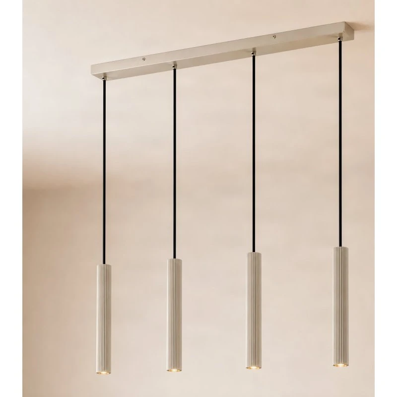 Żyrandol Lindby Kardis beżowy, 4-punktowy, 70 cm