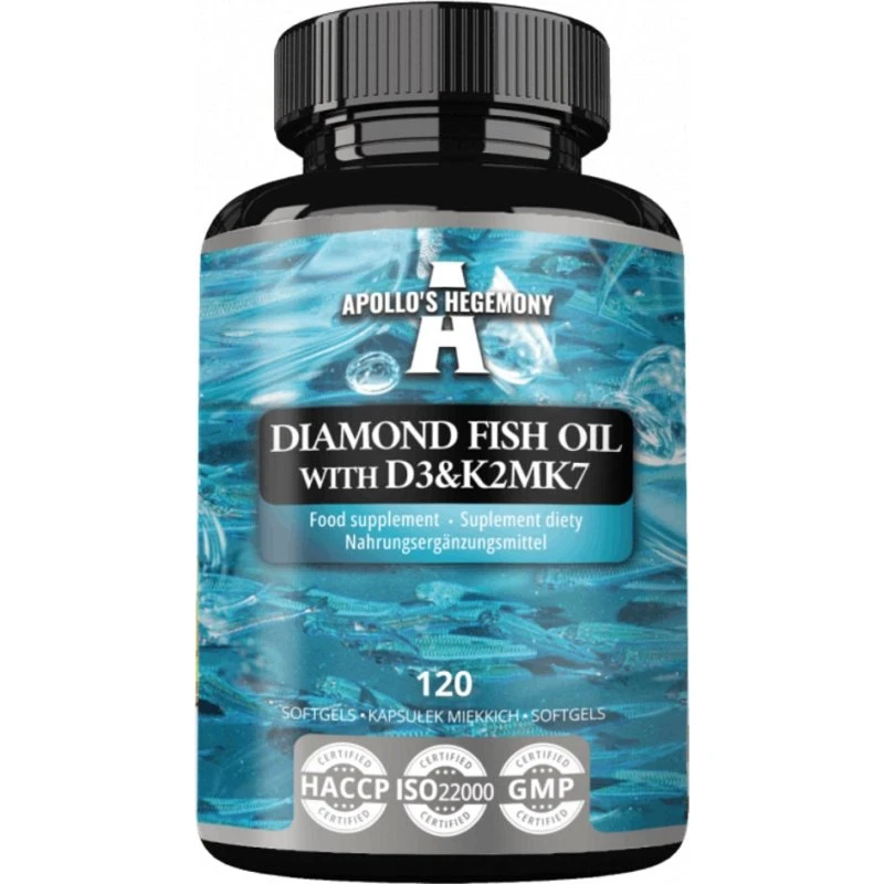 Apollo's Hegemony Diamond Fish Oil z D3 i K2MK7, 120 kapsułek