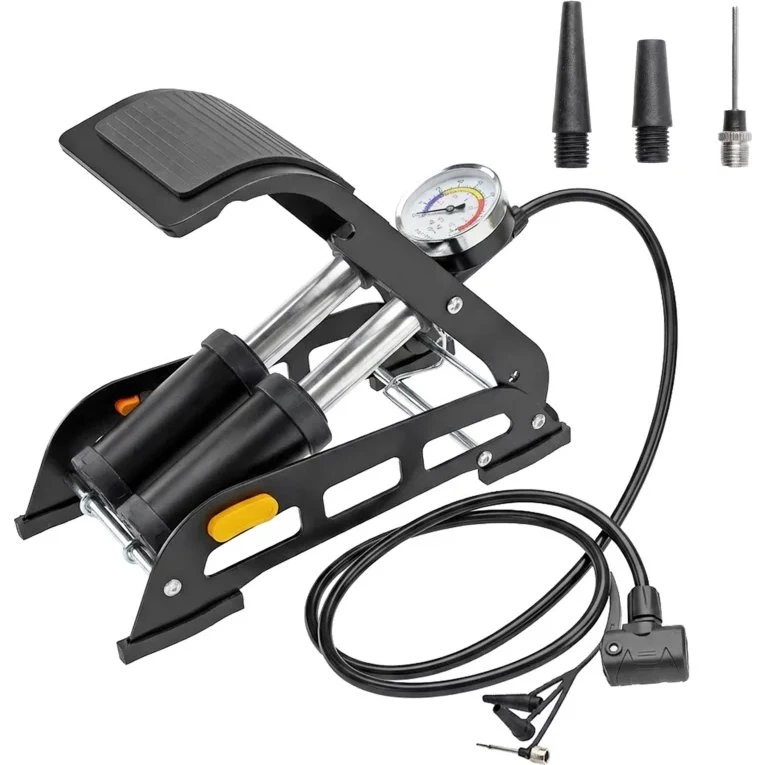 Be-active.pl Pompka nożna dwutłokowa 12 bar z manometrem