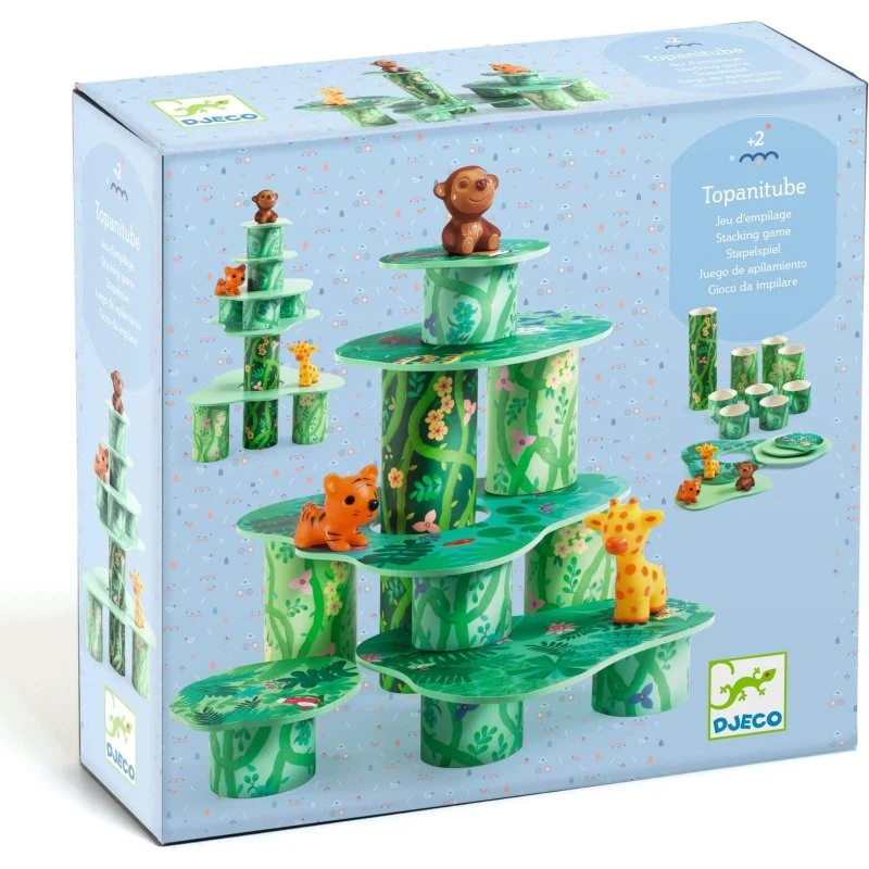 Djeco TOPANITUBE Klocki kartonowe z zwierzątkami