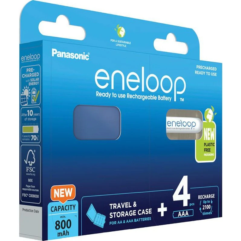 Panasonic Eneloop AAA 800mAh BK-4MCDEC4BE 4 sztuki