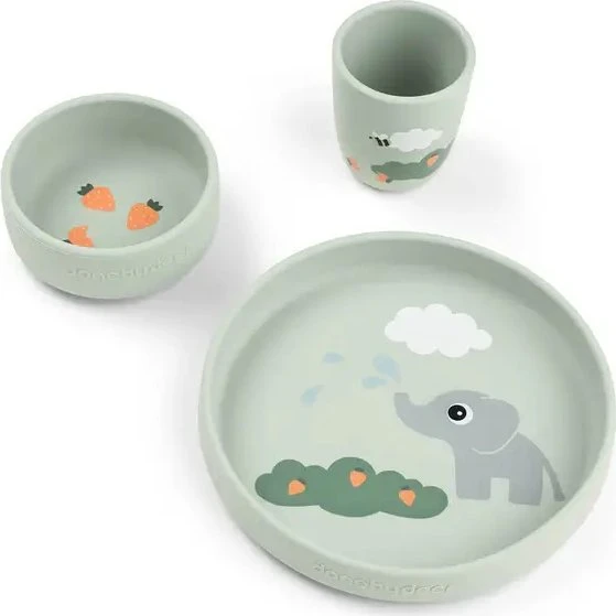 Done by Deer Elphee Green Zestaw obiadowy z przyssawką