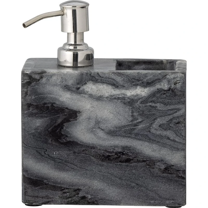 Bloomingville Maia Marmurowy Dozownik z Pochłaniaczem na Szczotkę, Szary