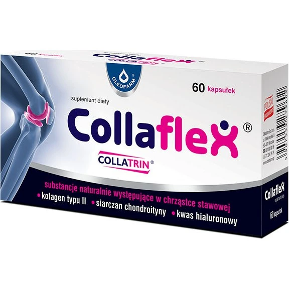 Collaflex 60 kaps. - kolagen typu II, kwas hialuronowy, witamina C