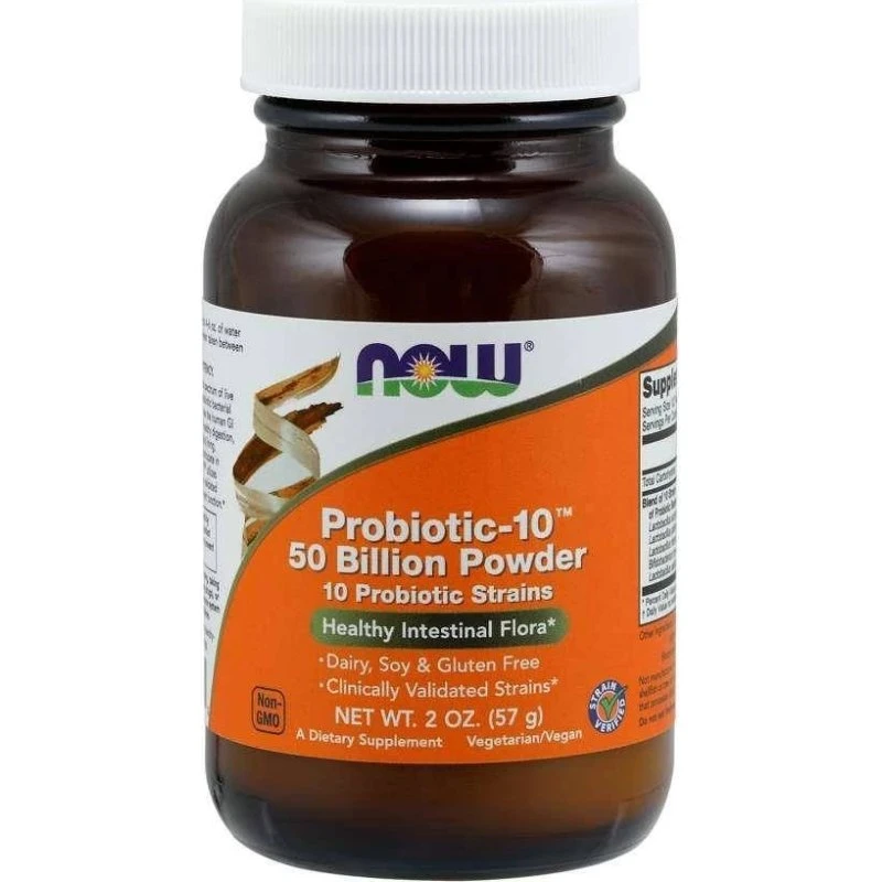 NOW Foods Probiotic-10 50 miliardów CFU, proszek 57g