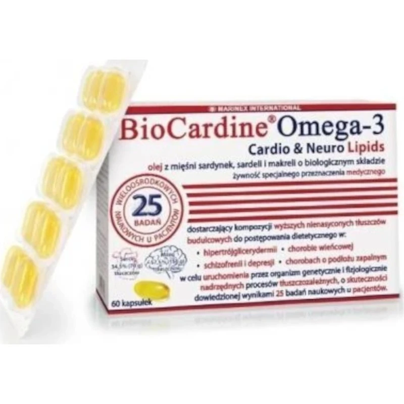 BioCardine® Omega-3 60 kapsułek z mięśni sardynek, sardeli i makreli