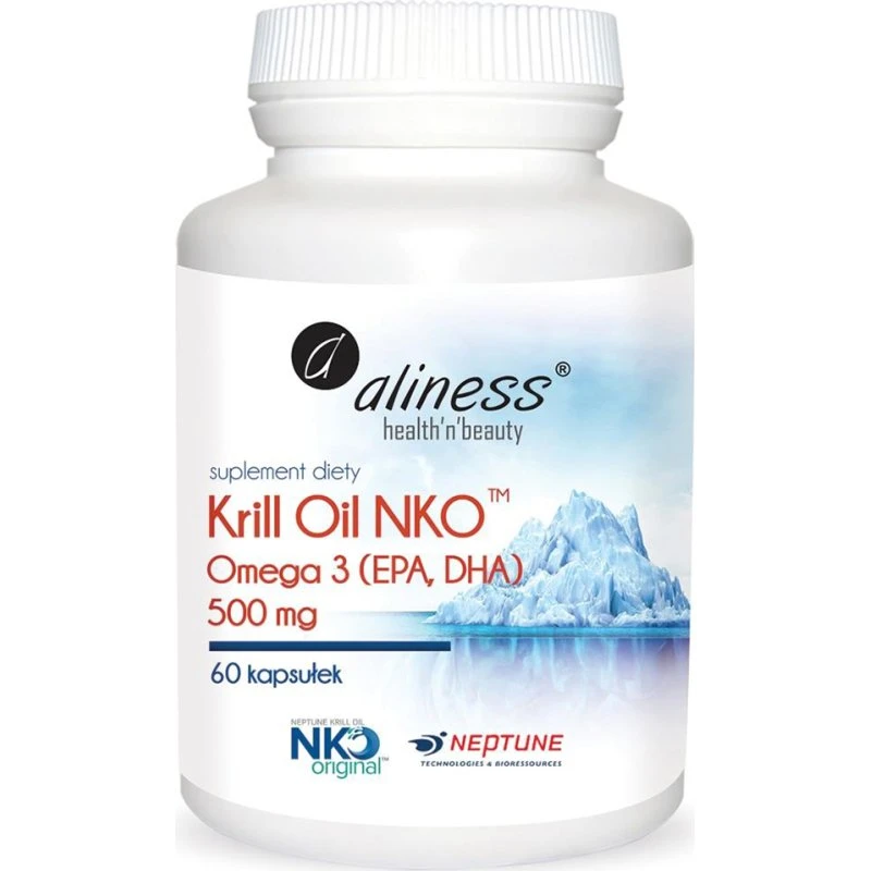 Aliness Krill Oil NKO Omega 3 z Astaksantyną 500 mg 60 kaps.