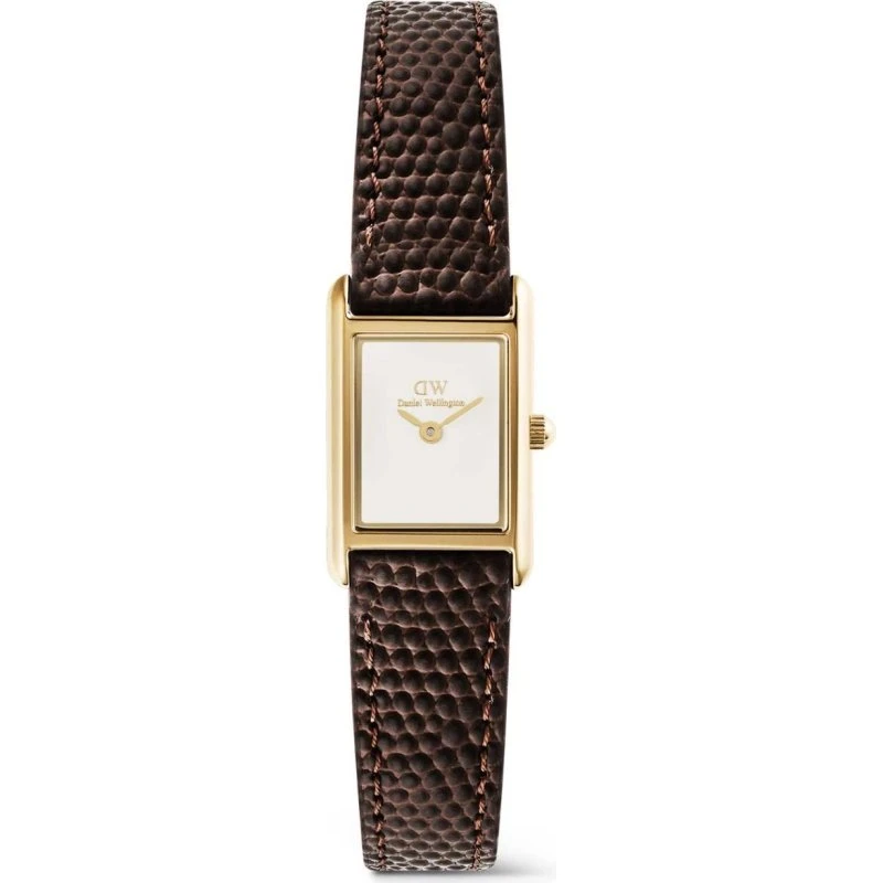 Daniel Wellington Bound Mini DW00100901 Srebrny z Czarnym Skórnym Paskiem