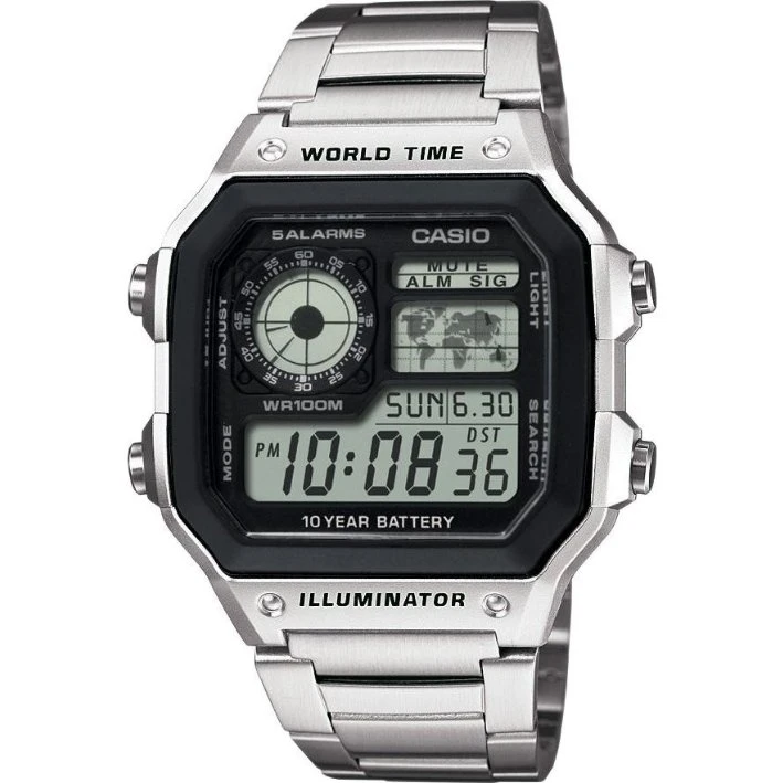 Casio Collection AE-1200WHD-1AVEF Zegarek Męski ze Stali Nierdzewnej