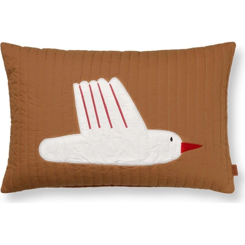 Ferm Living Bird Quilted Cushion Sugar Kelp
