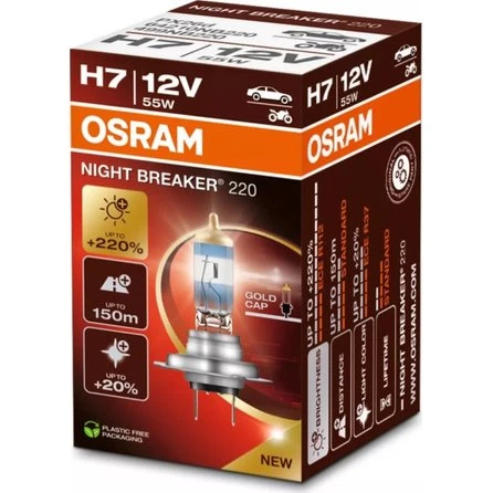 OSRAM H7 12V 55W NIGHT BREAKER 200 +220% światła