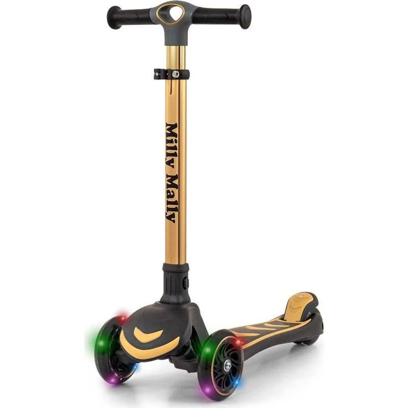 Milly Mally Boogie Scooter Golden – hulajnoga trójkołowa z LED
