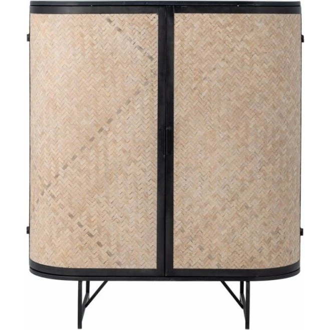 Bloomingville Ember Szafka Metalowa z Bambusowym Frontem 92x105x36,5 cm