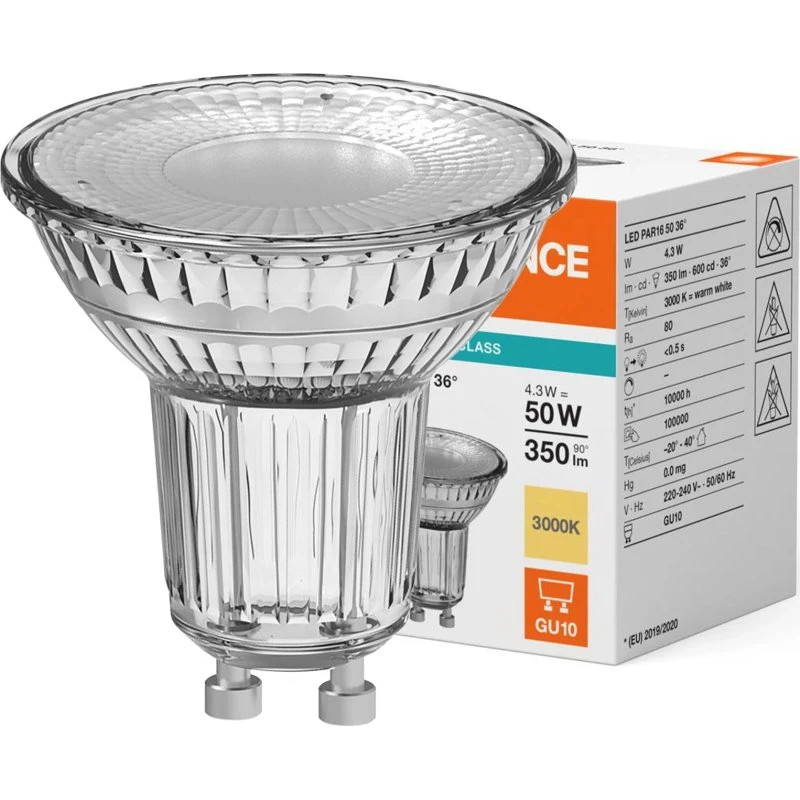 LEDVANCE PAR16 GU10 4,3W 3000K ciepła biała 350lm