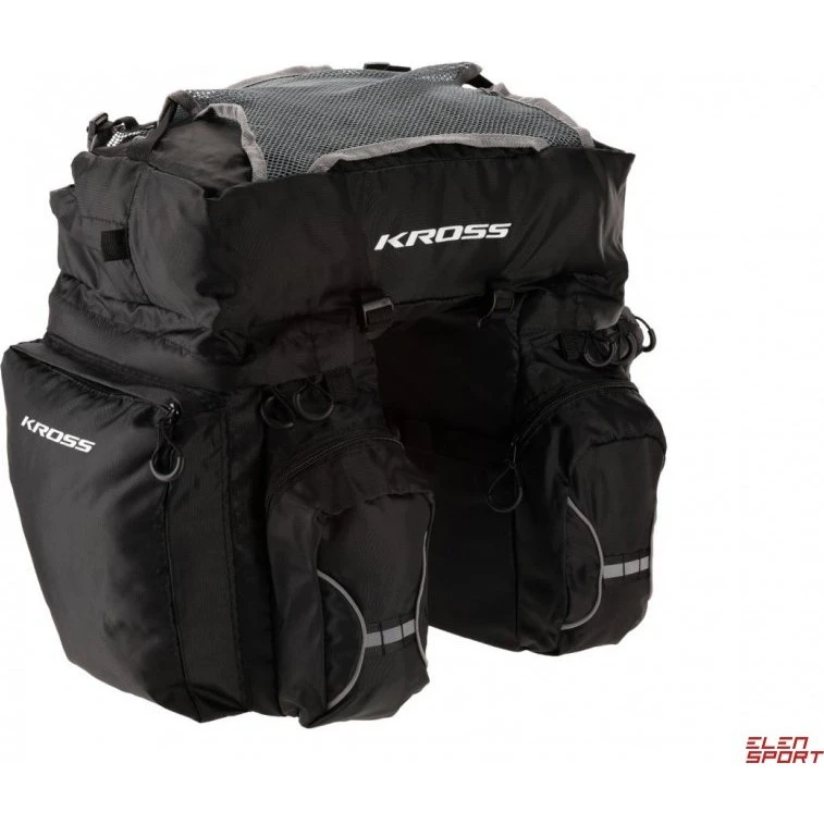 KROSS Roamer Triple Rear Bag 20L, trójkomorowa, czarna