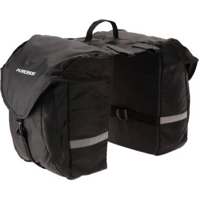 Kross Roamer Rear Bag 2x10L czarna z srebrnym paskiem