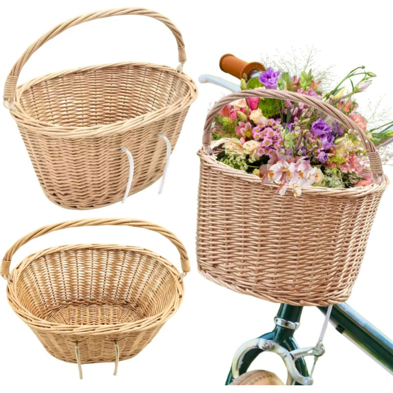 EkoRower Koszyk Wiklinowy Naturalny na Kierownicę