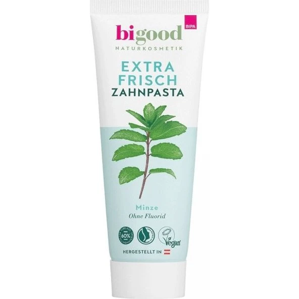 bigood Naturalna Pasta do Zębów Extra Fresh Mint 75ml bez Fluoru