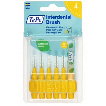 TePe Original szczoteczki międzyzębowe 0,7 mm żółte, 6 szt. (bioplastyk)