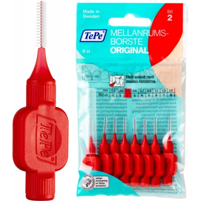 TePe Szczoteczki Międzyzębowe 0.5mm Czerwone 8 szt.