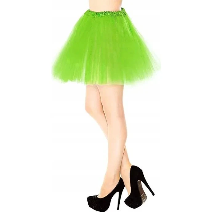 KinderTutu Spódniczka Tiulowa z Podszewką 30 cm, Zielona, 3-8 lat