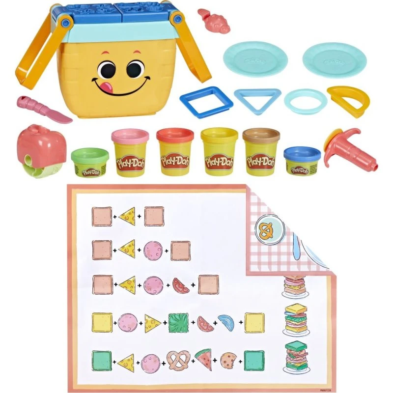 Hasbro PLAY-DOH Zestaw Piknikowy z 12 Narzędziami i 6 Kolorami