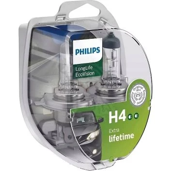 Philips H4 LongLife EcoVision 4xŻywotność (2 szt.)