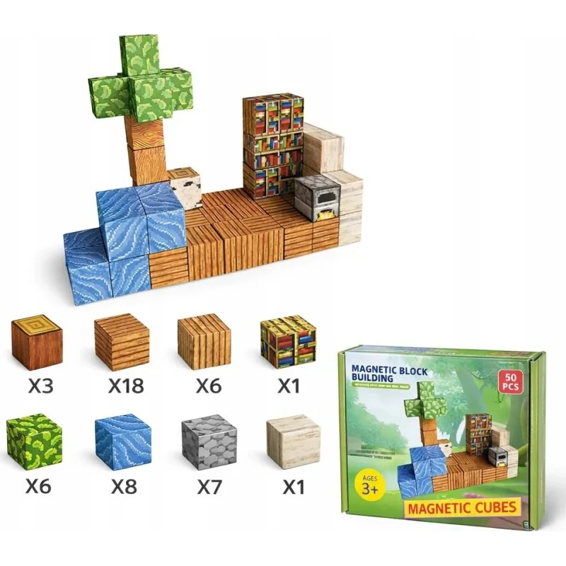 Magnetic Cube 50 szt. – silne magnesy, bezpieczne dla dzieci